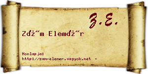 Zám Elemér névjegykártya